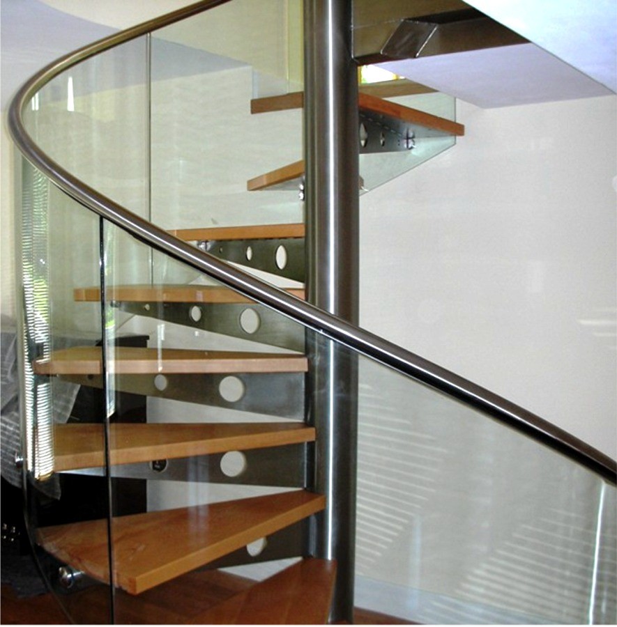 Spiral Stainless steel staircase manufactured  by Murtech Engineering Co Ltd, Wexford, Ireland.